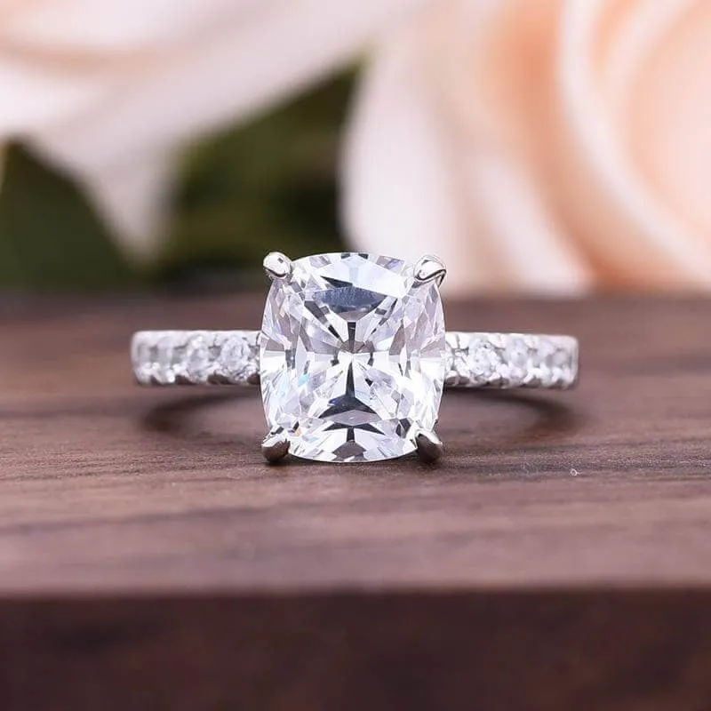 3.0ct Cushion Cut Simulated Diamond Wedding Ring Set