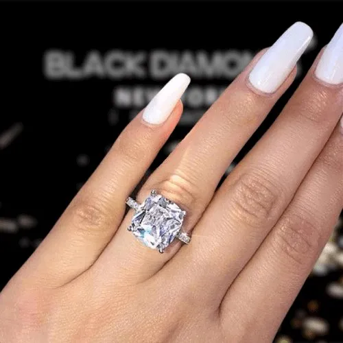3.2 ct Cushion Cut Simulated Diamond Engagement Ring