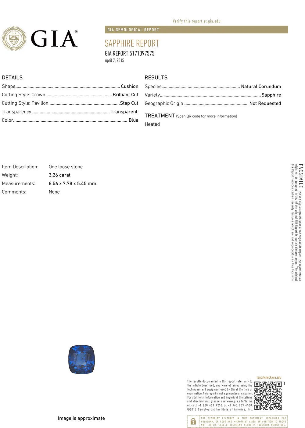 3.26ct. Cushion GIA Certified Blue Sapphire Ring with Diamond Halo in 18K White Gold