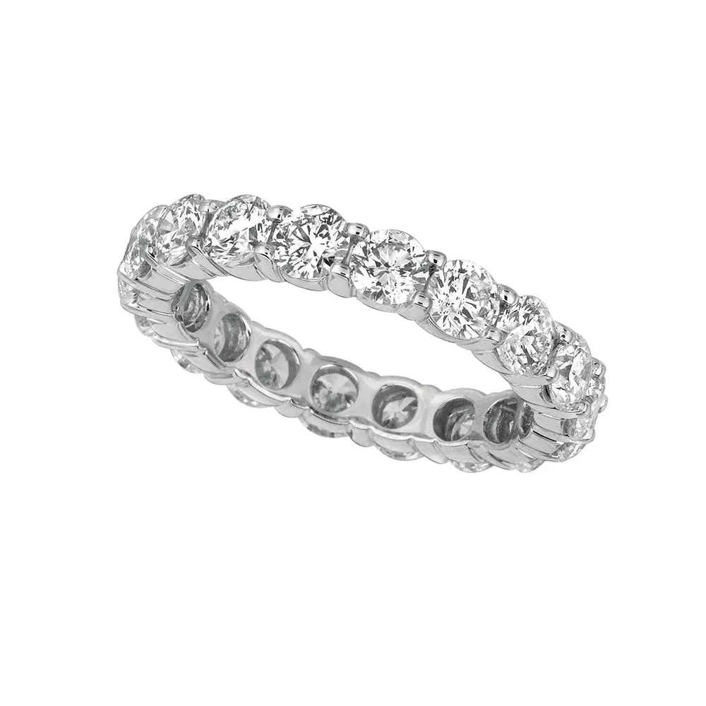 3.45 CT Natural Diamond Eternity Band Ring G SI 18K White Gold 18 stones