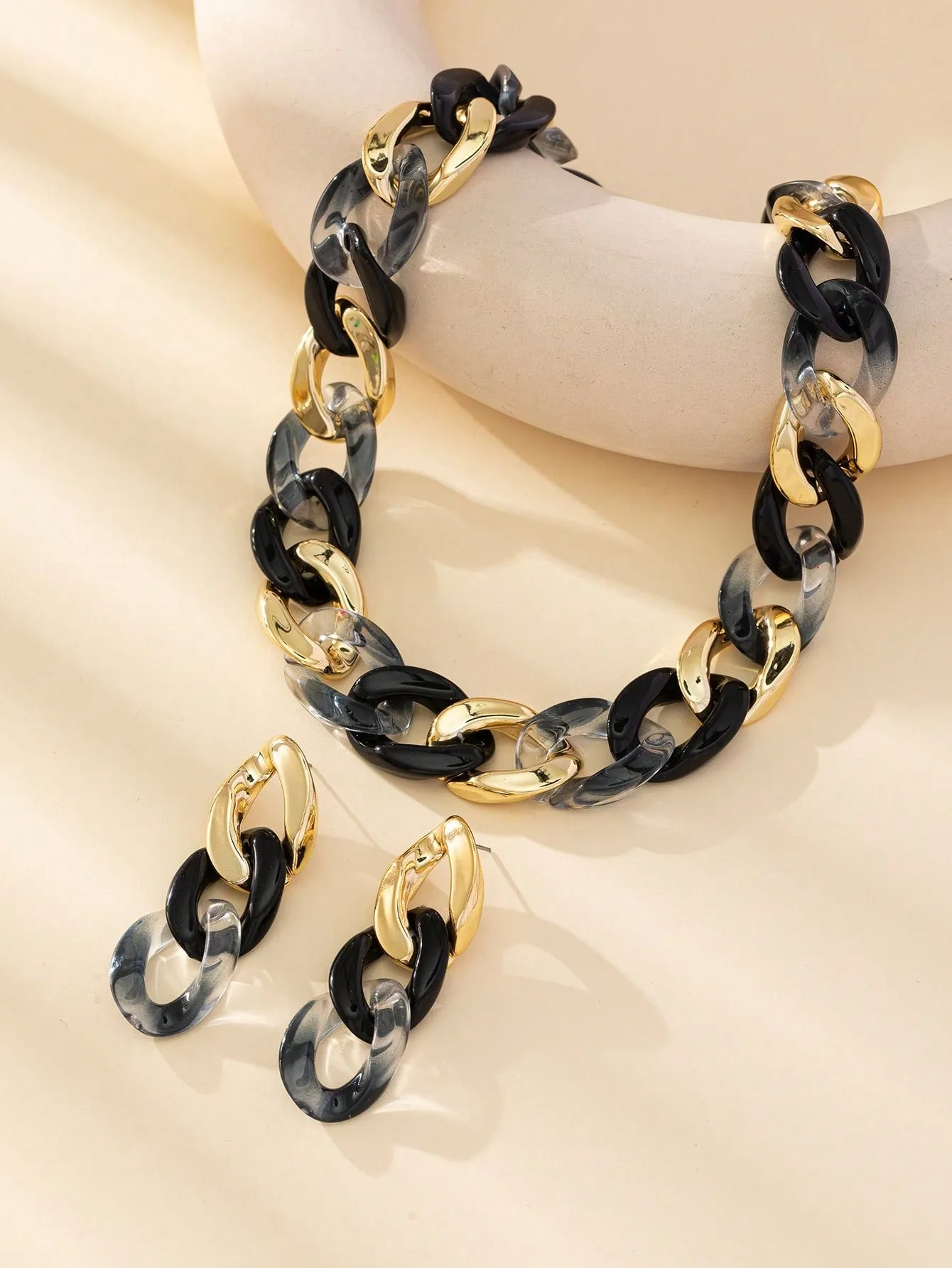 3pcs Chain Jewelry Set - Black