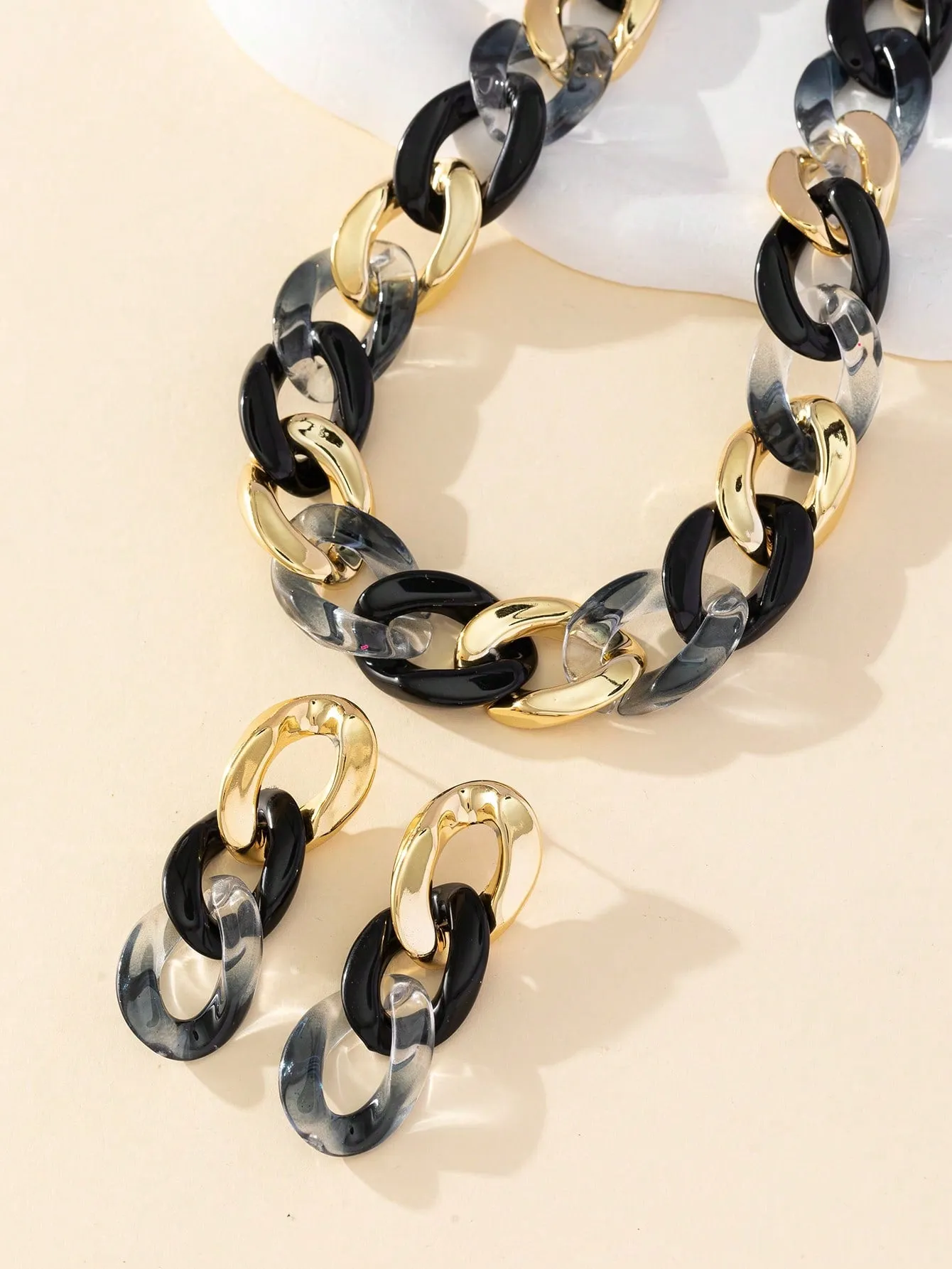 3pcs Chain Jewelry Set - Black