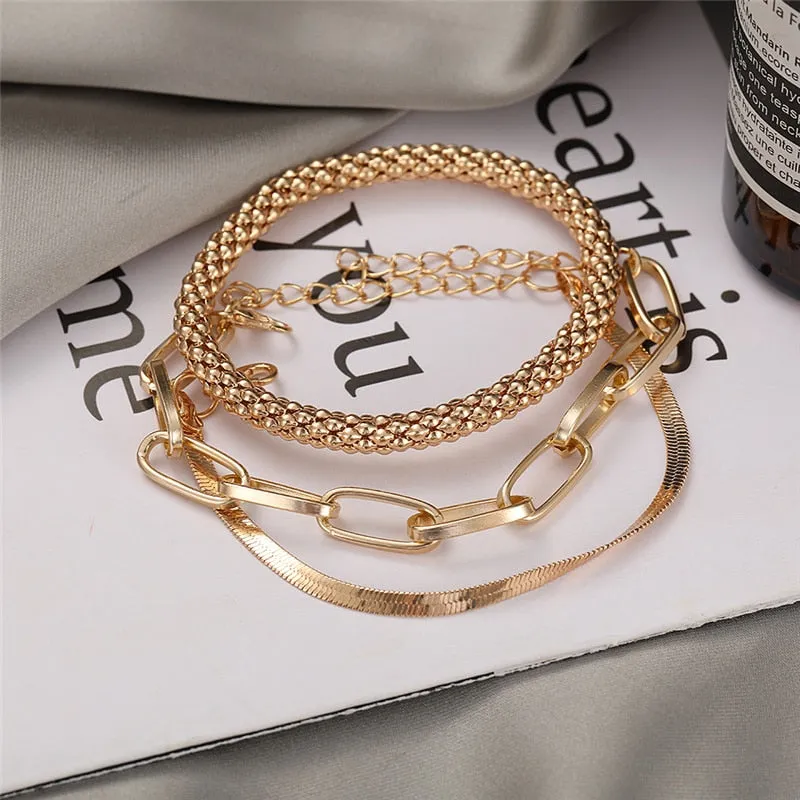 3PCS/Set Chain Bracelets