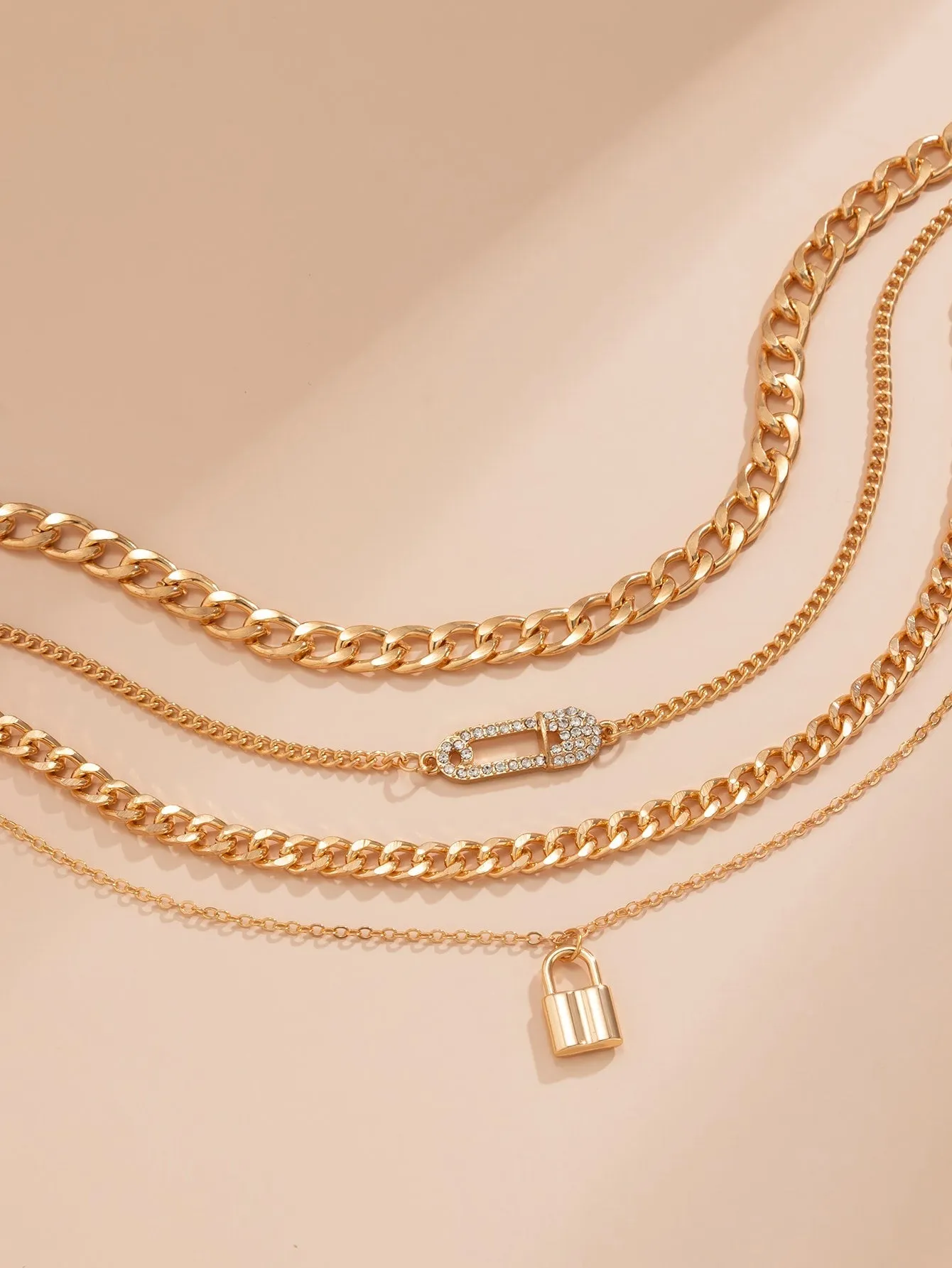 4pcs Chain Necklace  - Gold