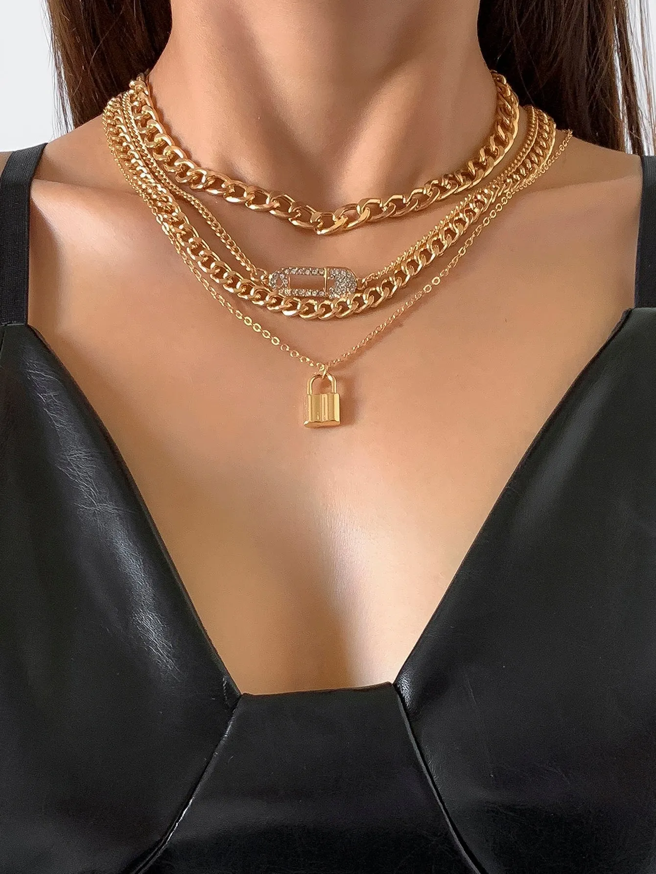 4pcs Chain Necklace  - Gold