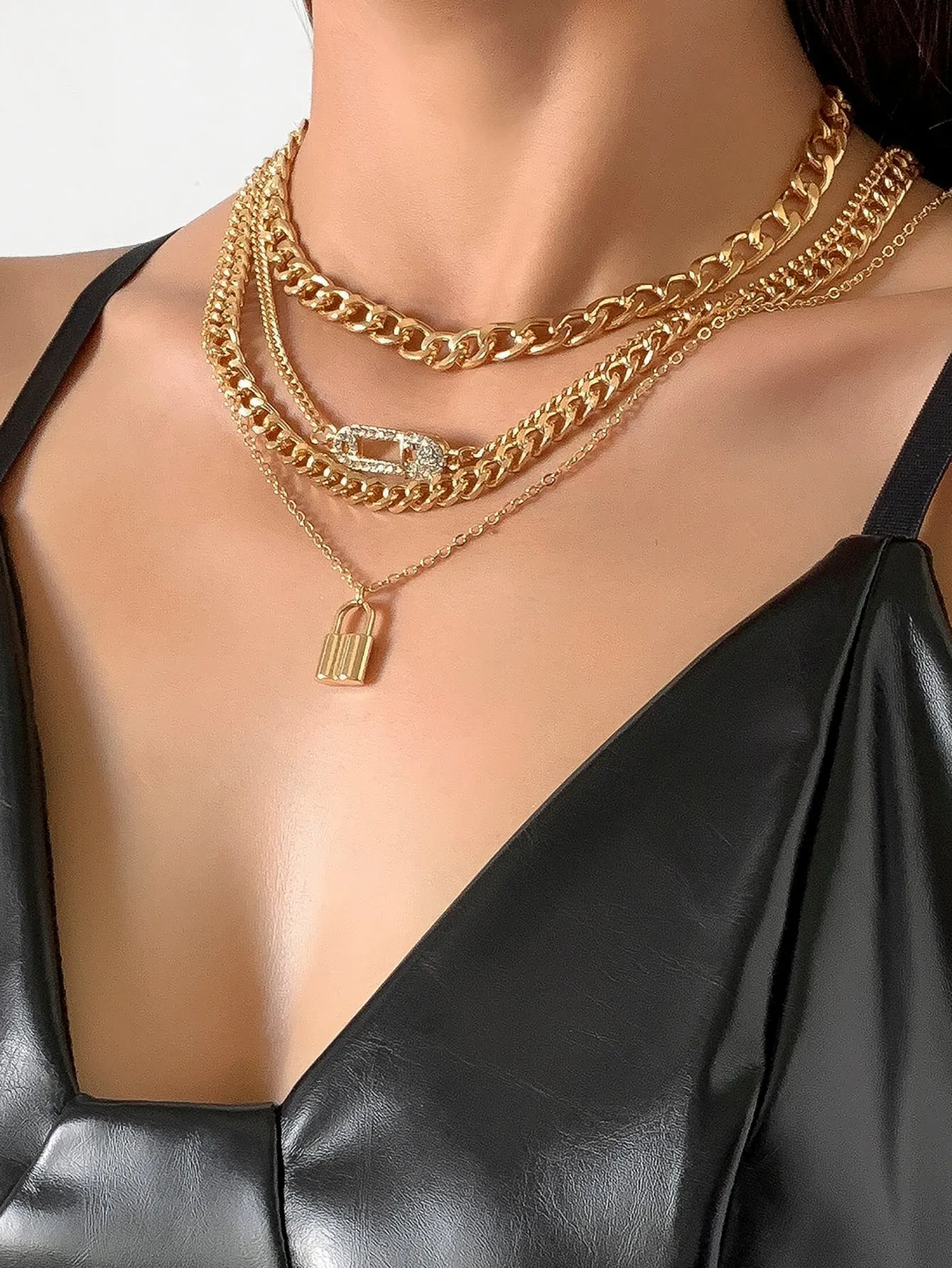 4pcs Chain Necklace  - Gold