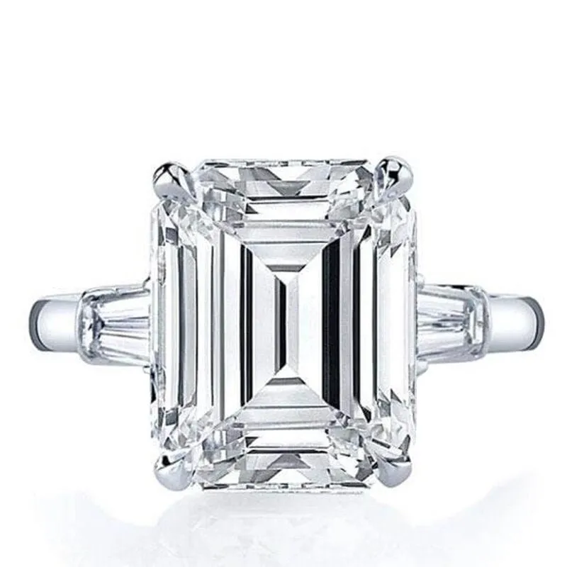 5 ct Emerald Cut Diamond White Gold Engagement Ring