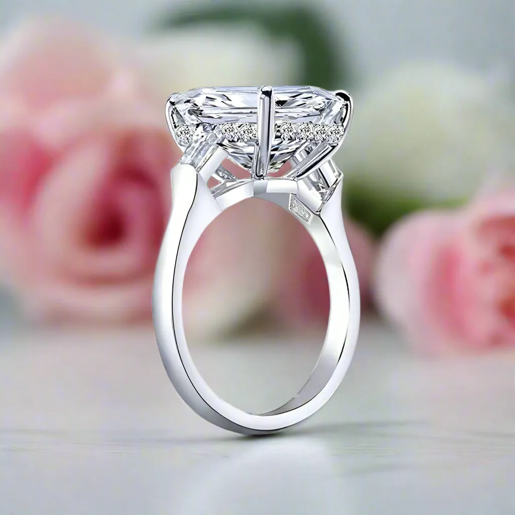 5 ct Emerald Cut Diamond White Gold Engagement Ring