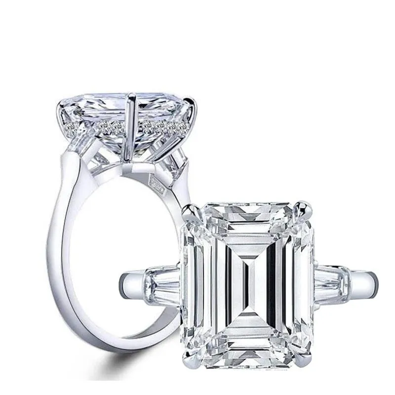 5 ct Emerald Cut Diamond White Gold Engagement Ring