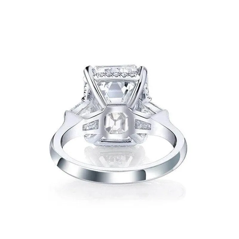 5 ct Emerald Cut Diamond White Gold Engagement Ring