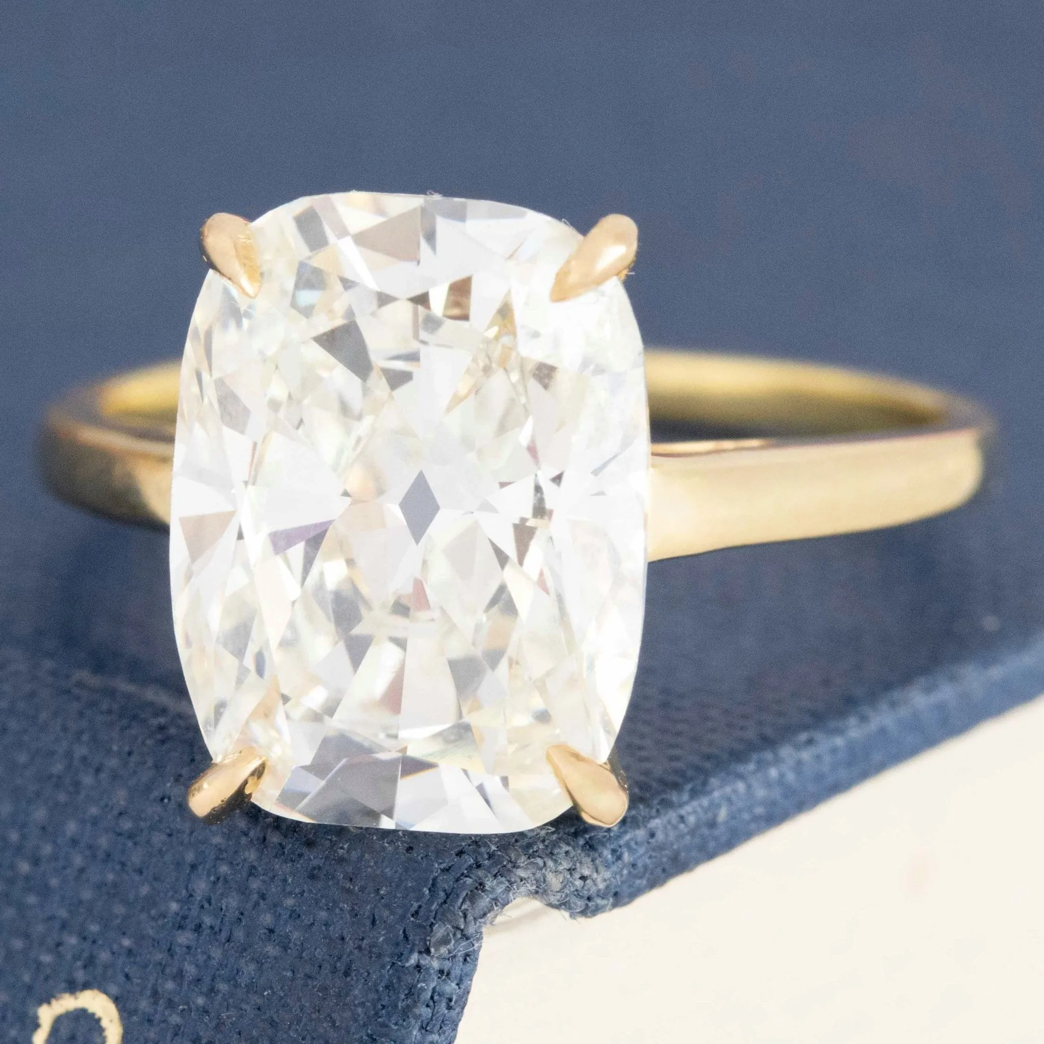 5.01ct Elongated Cushion Cut Diamond Solitaire