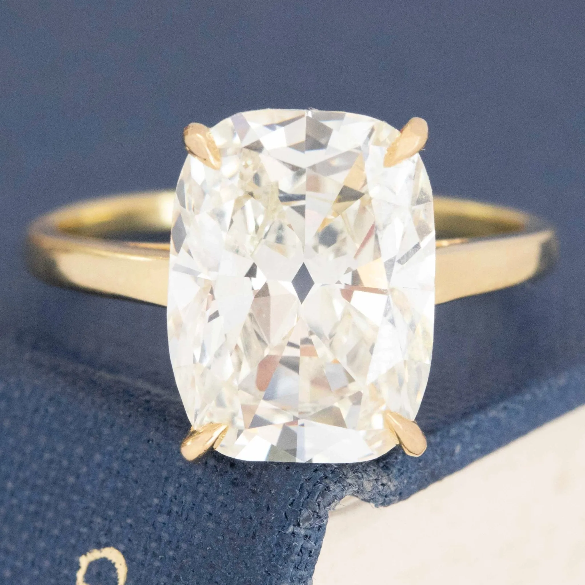 5.01ct Elongated Cushion Cut Diamond Solitaire