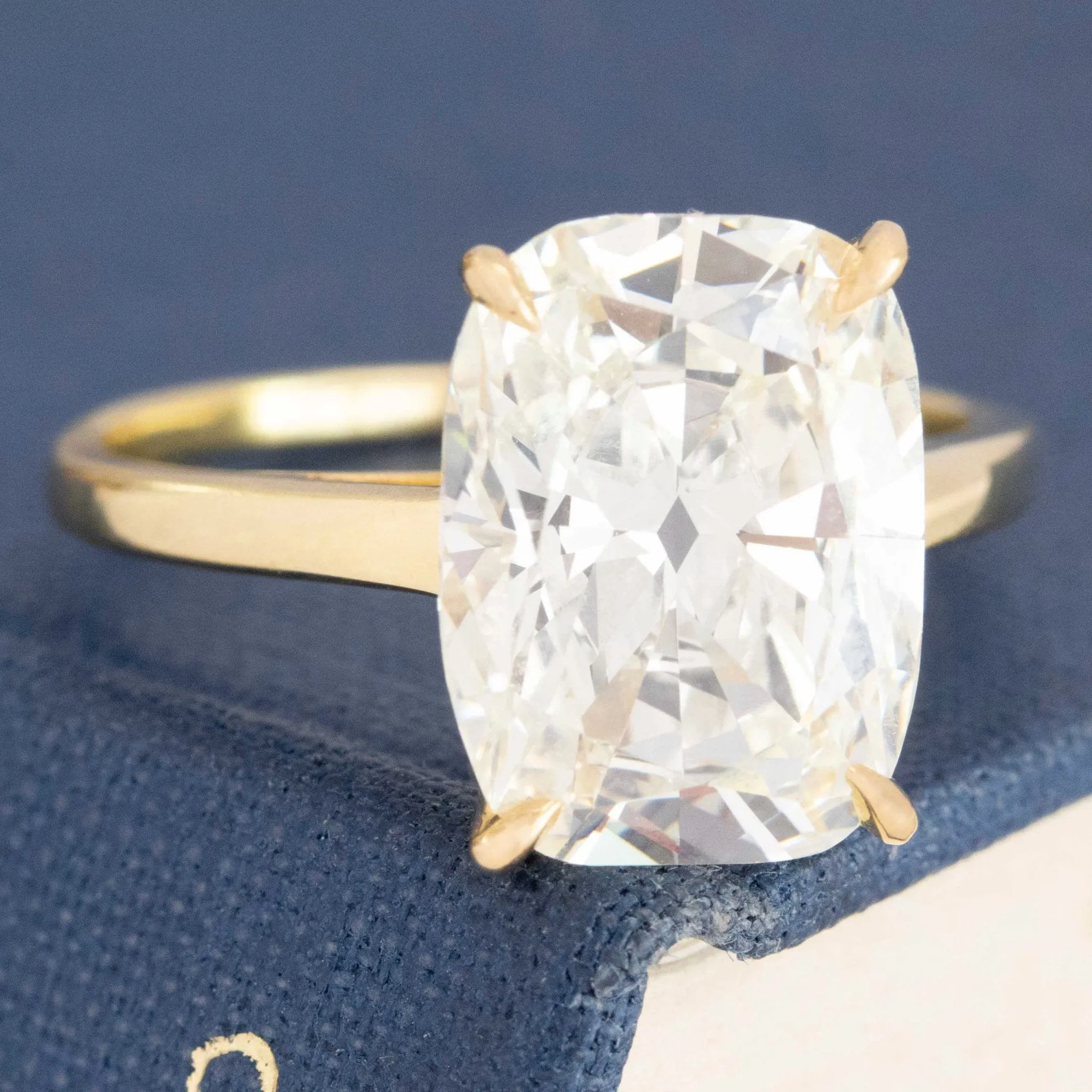 5.01ct Elongated Cushion Cut Diamond Solitaire
