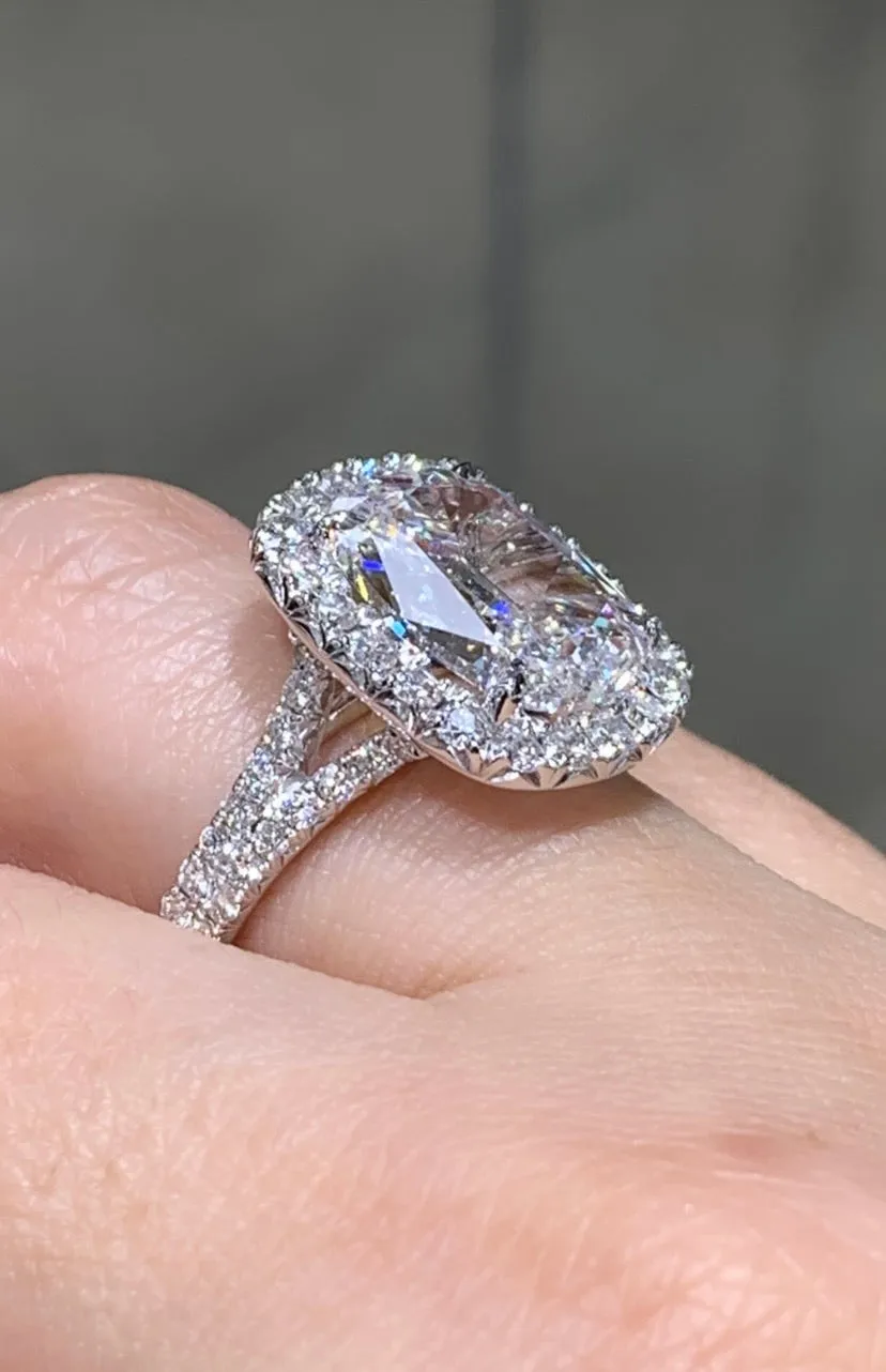 5.06CT T.W. Henri Daussi GIA Certified Cushion Cut Engagement Ring