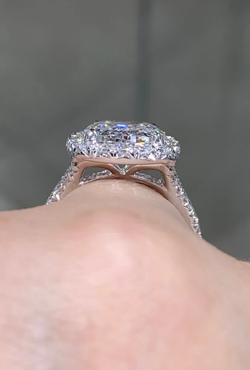 5.06CT T.W. Henri Daussi GIA Certified Cushion Cut Engagement Ring