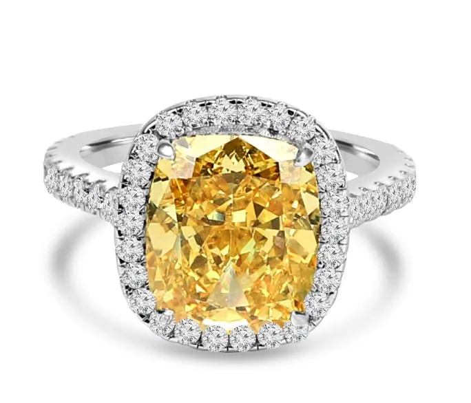 5CT Radiant Cushion Diamond Veneer Cubic Zirconia Ring. 800R066