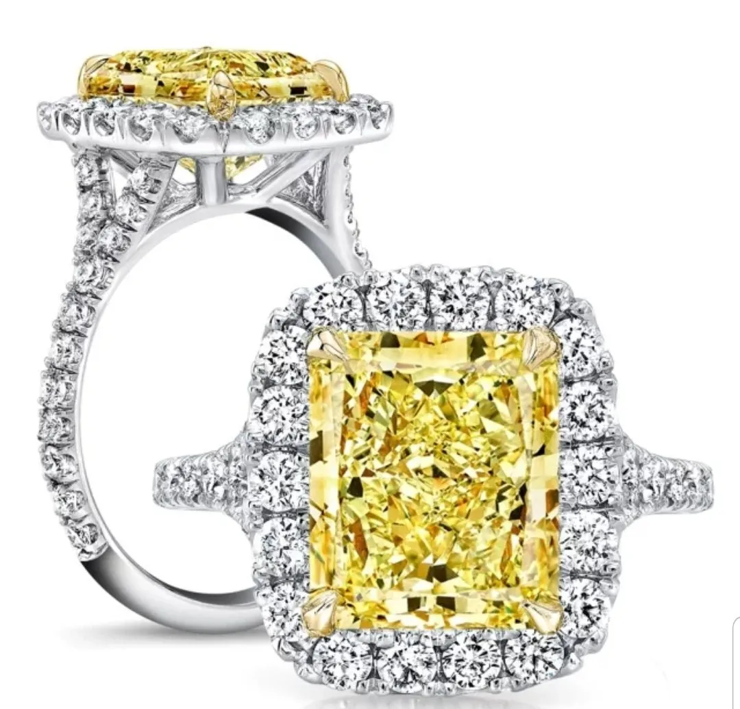 5CT Radiant Cushion Diamond Veneer Cubic Zirconia Ring. 800R066
