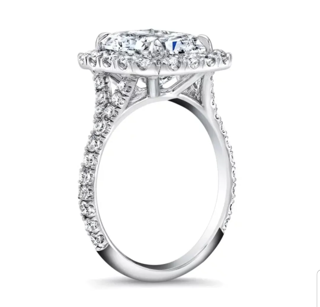 5CT Radiant Cushion Diamond Veneer Cubic Zirconia Ring. 800R066
