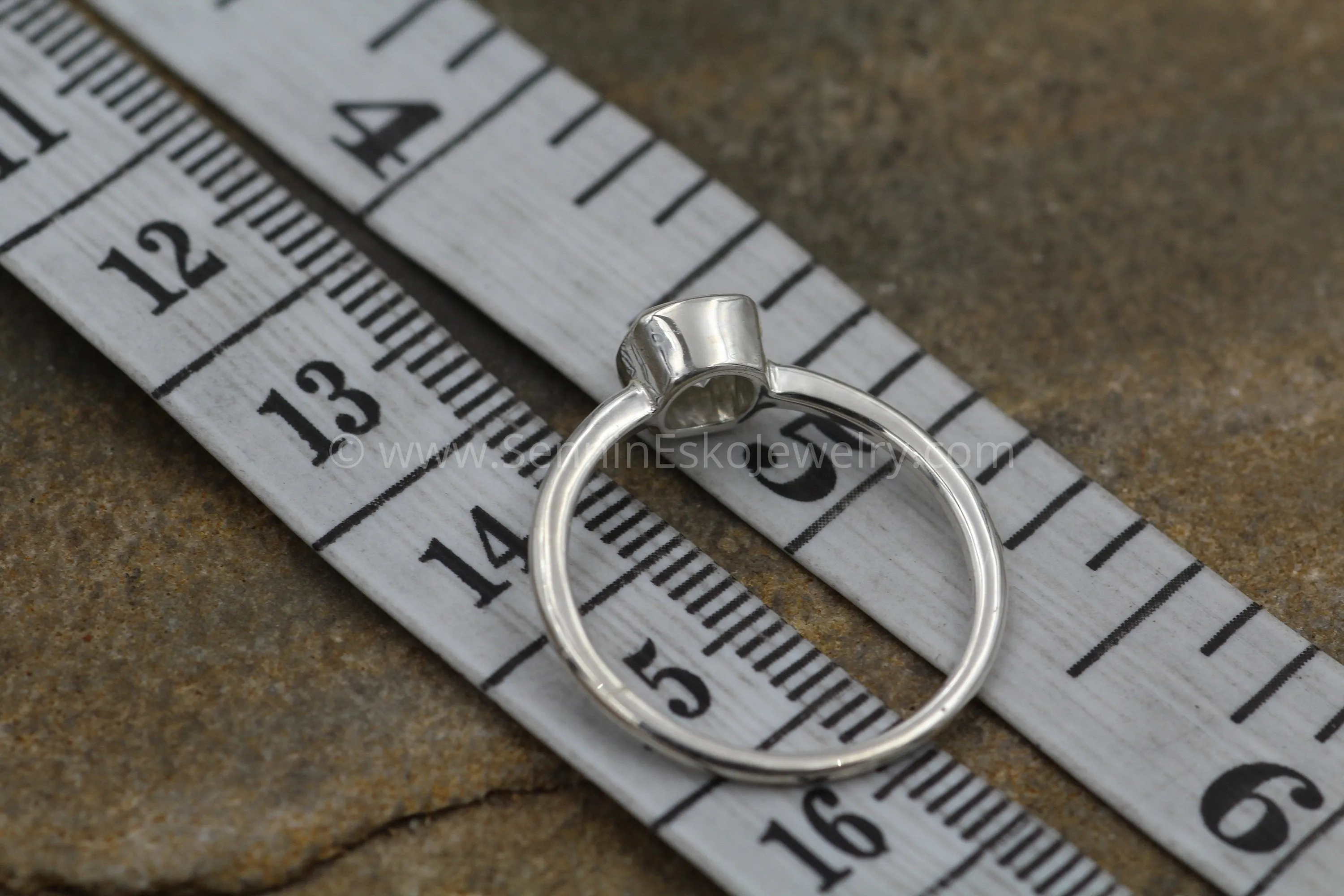 5x5 Colorless Moissanite -  Cushion Cut Bezel White Gold Solitaire Ring -  Forever One Moissanite