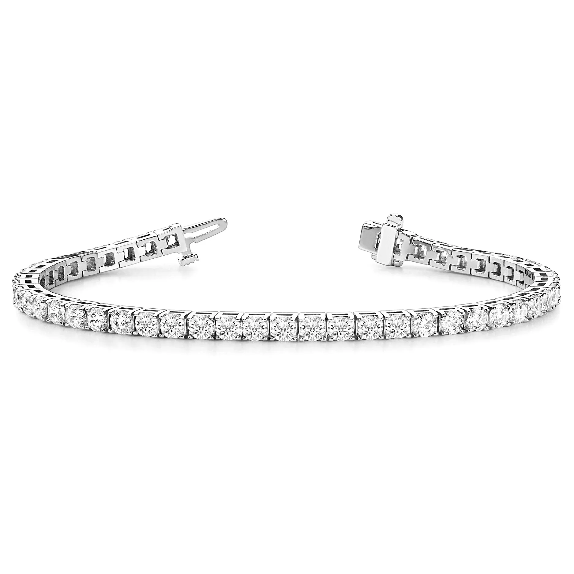 7.75 ctw Round Diamond Tennis Bracelet Four Prong Set