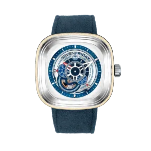 7Friday Blue Silicone Strap White Dial Automatic Watch for Gents - P3/06-X194