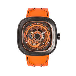 7Friday Orange Silicone Strap Orange Dial Automatic Watch for Gents - P3/07-X182