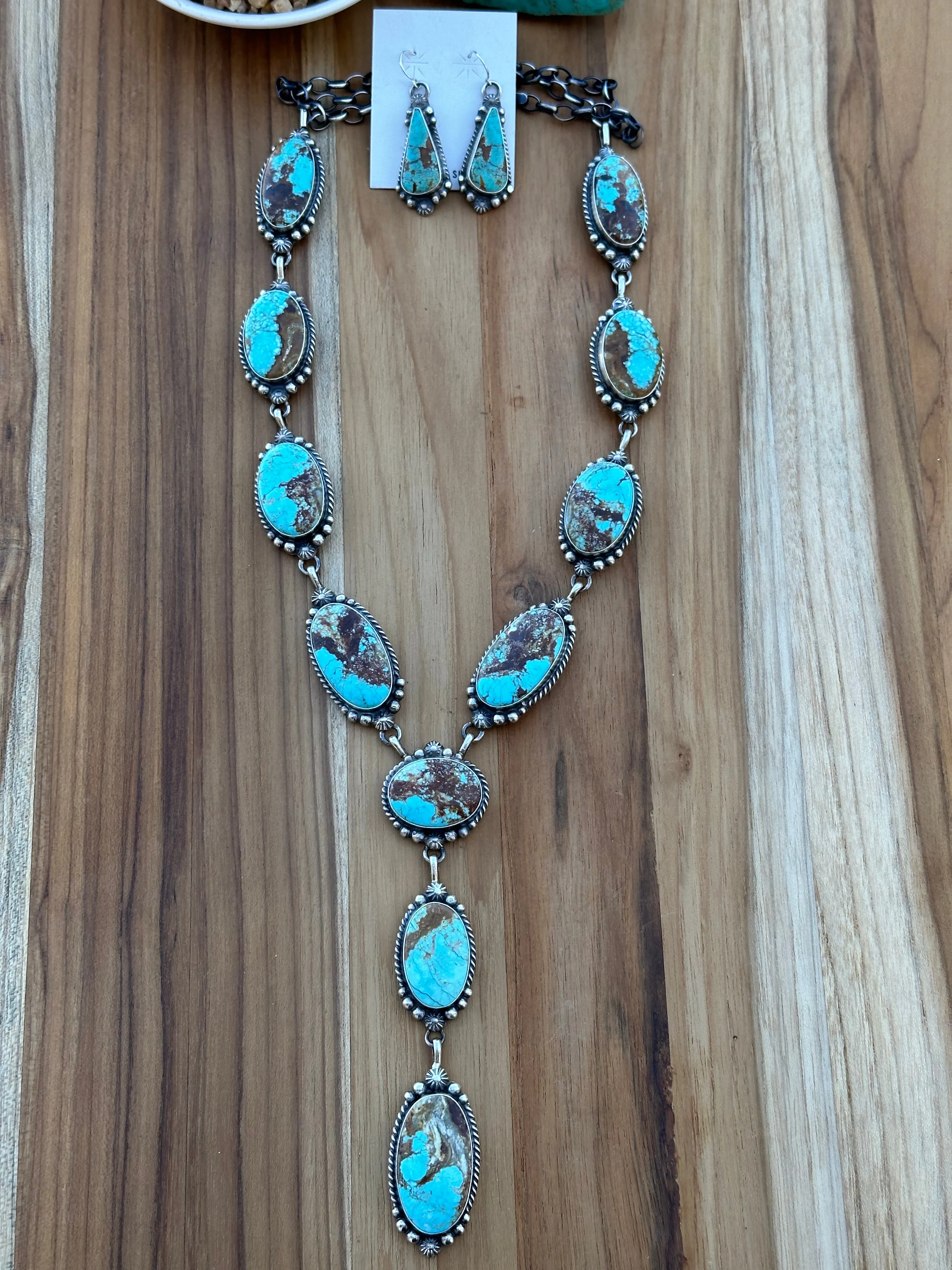 #8 Lariat Necklace & Earring Set
