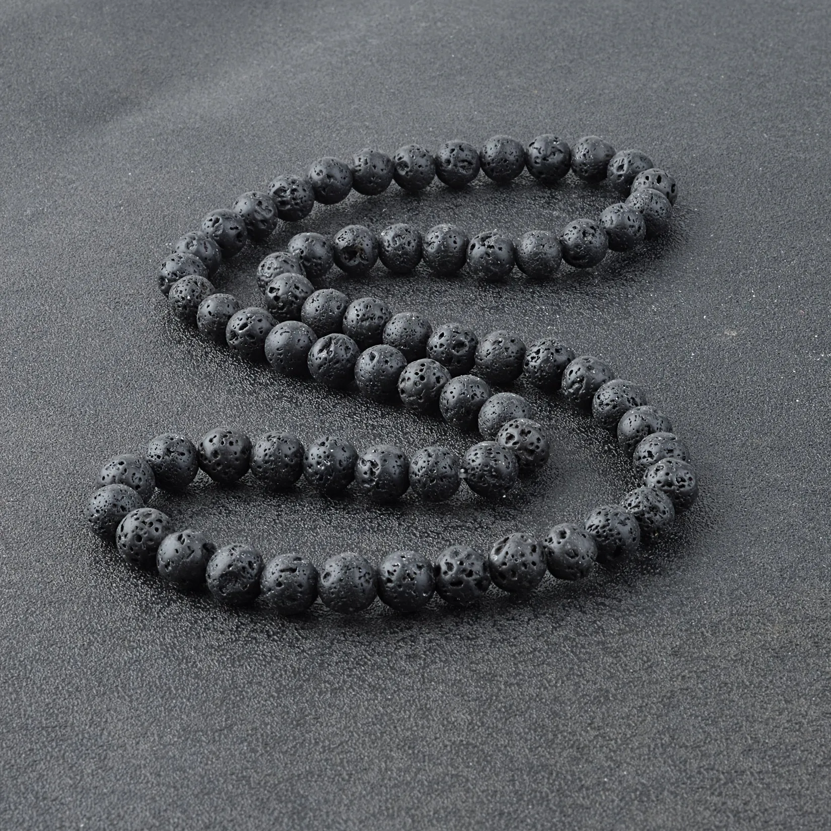 8MM Natural Stone Beaded Stretch Choker Necklace For Men