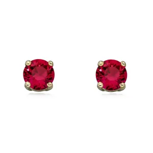 9ct Gold Created Ruby Birthstone Stud Earrings (July)