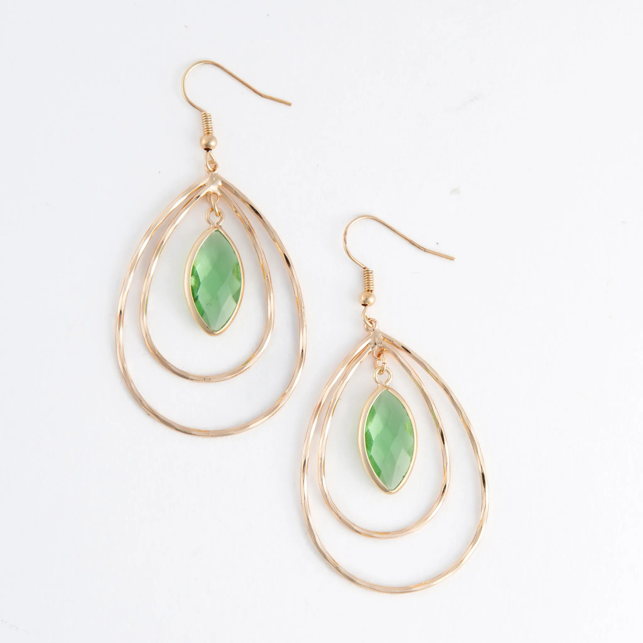 Acadia Genuine Stone Double Teardrop Earrings