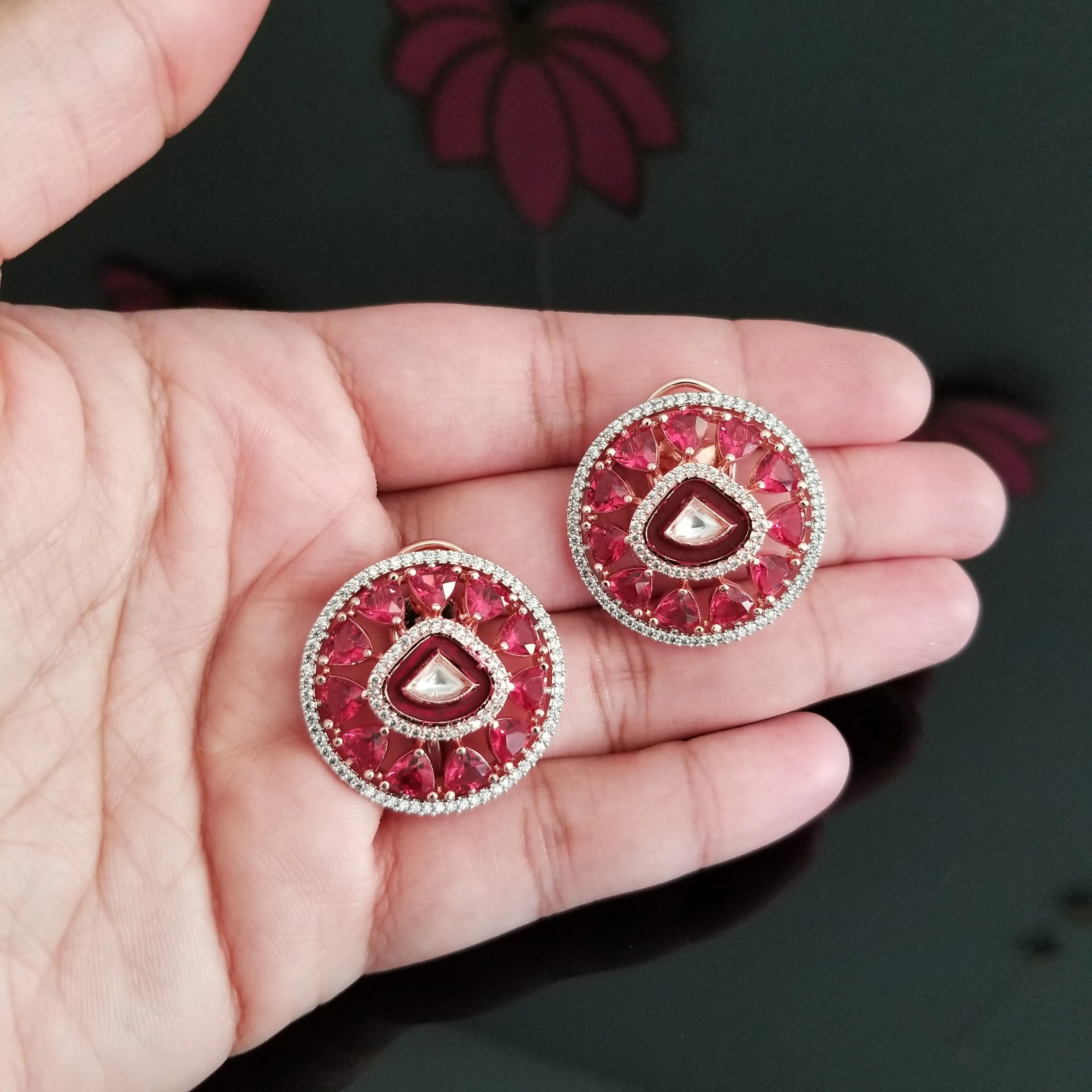 AD studs With Rose Gold Finish 22103