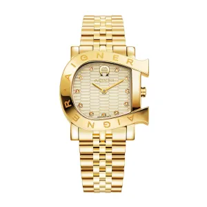 Aigner Massa Due Ladies Gold Dial Stainless Steel Gold Plated Watch