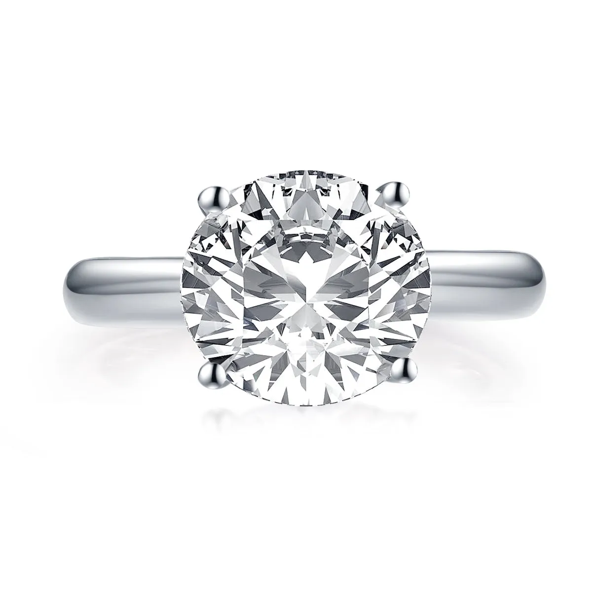 Ainuoshi Princess & Cushion & Round & Asscher Cut Created White Diamond Solitaire Ring