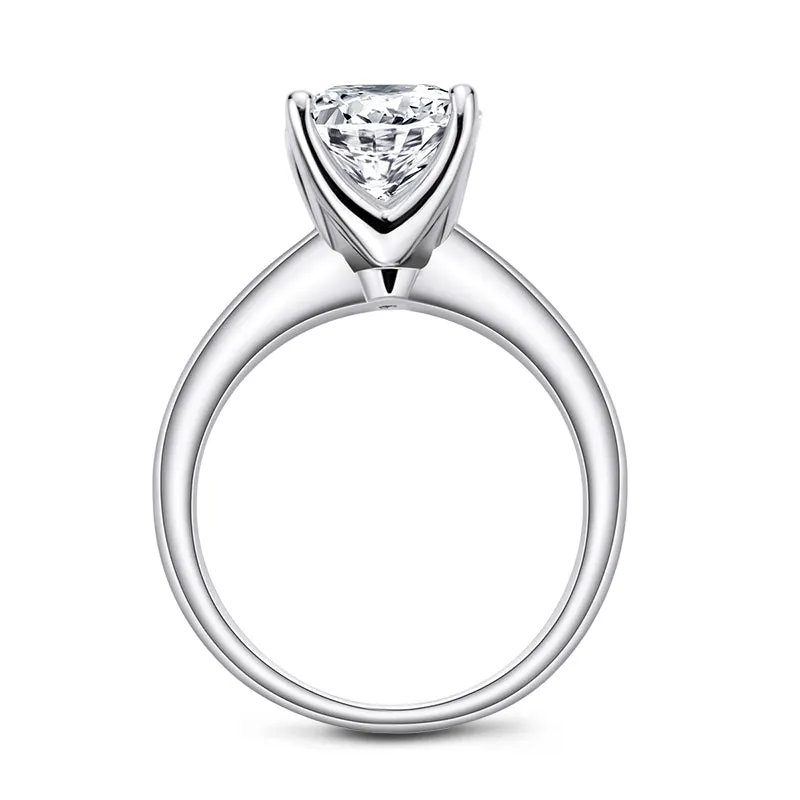 Ainuoshi Princess & Cushion & Round & Asscher Cut Created White Diamond Solitaire Ring