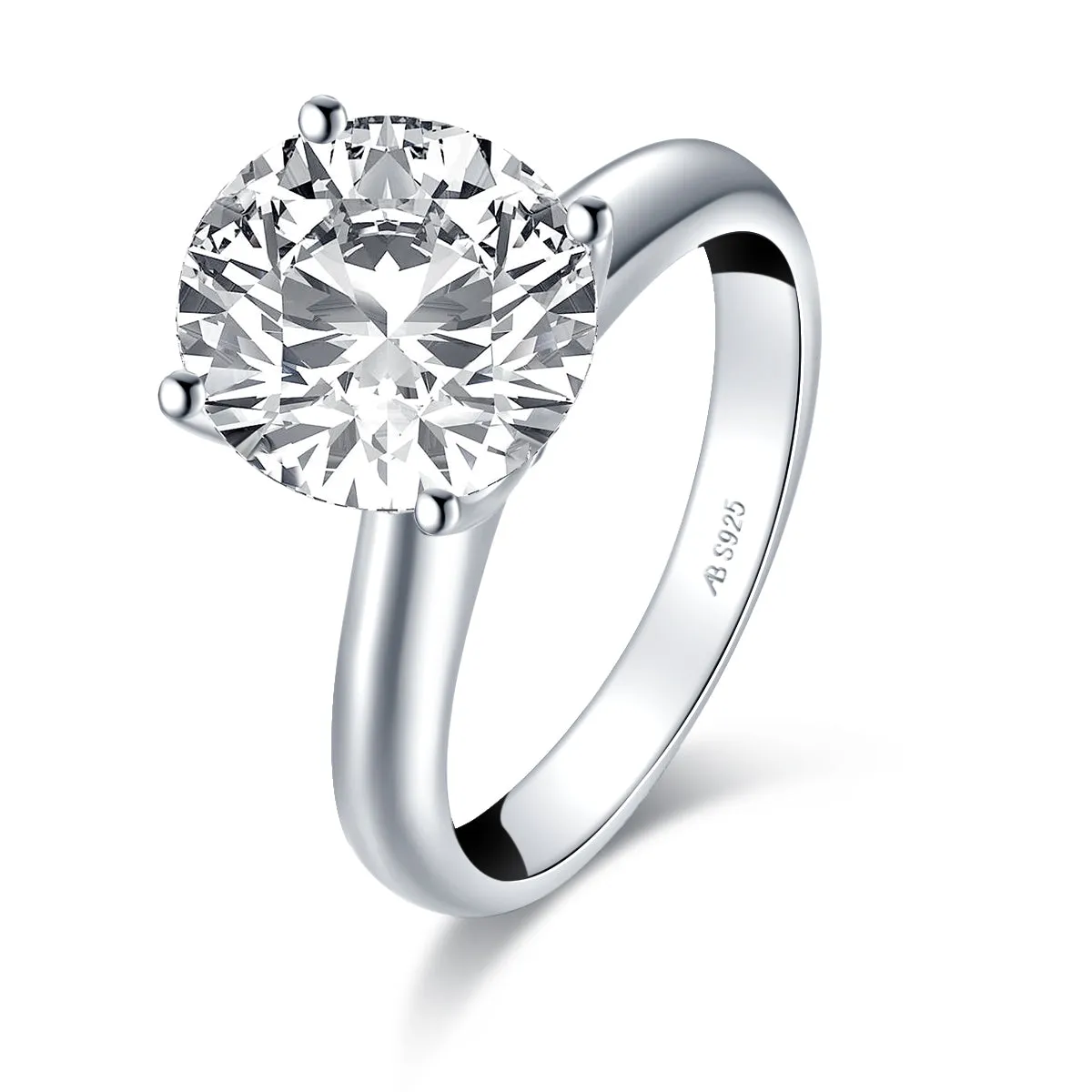 Ainuoshi Princess & Cushion & Round & Asscher Cut Created White Diamond Solitaire Ring