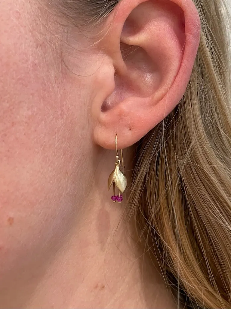 Allium Buds with Ruby Earrings