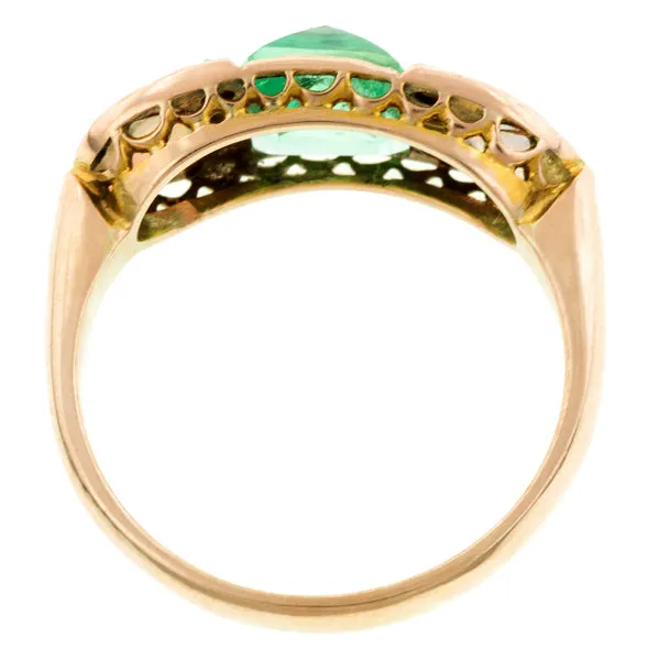 Antique Emerald, Opal & Diamond Ring