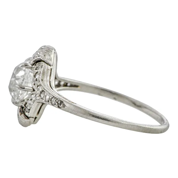 Antique Engagement Ring, Cushion cut 1.56ct.