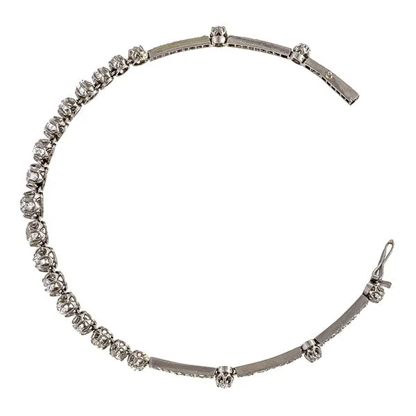 Antique French Old European Old Mine & Rose Cut Diamond Bracelet