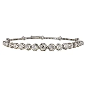 Antique French Old European Old Mine & Rose Cut Diamond Bracelet