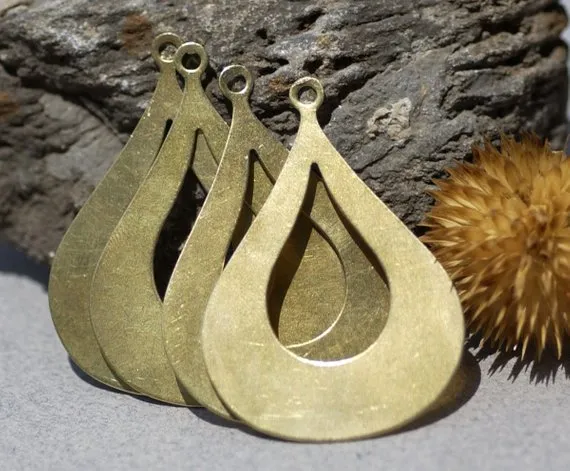Arabic teardrop blank with cutout for layered pendants, or earrings - DIY Jewelry Supplies by SupplyDiva