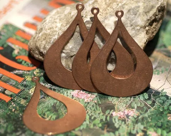 Arabic teardrop blank with cutout for layered pendants, or earrings - DIY Jewelry Supplies by SupplyDiva