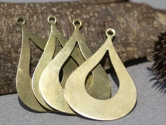 Arabic teardrop blank with cutout for layered pendants, or earrings - DIY Jewelry Supplies by SupplyDiva
