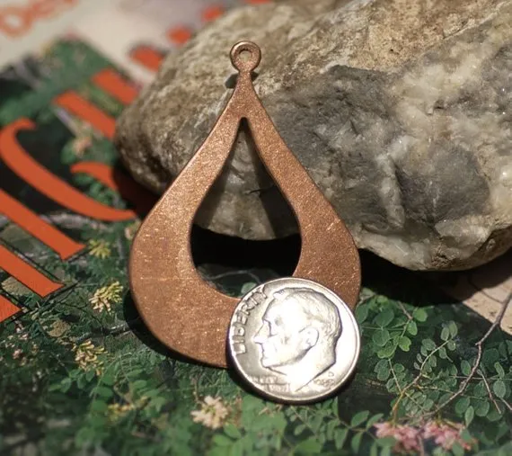 Arabic teardrop blank with cutout for layered pendants, or earrings - DIY Jewelry Supplies by SupplyDiva