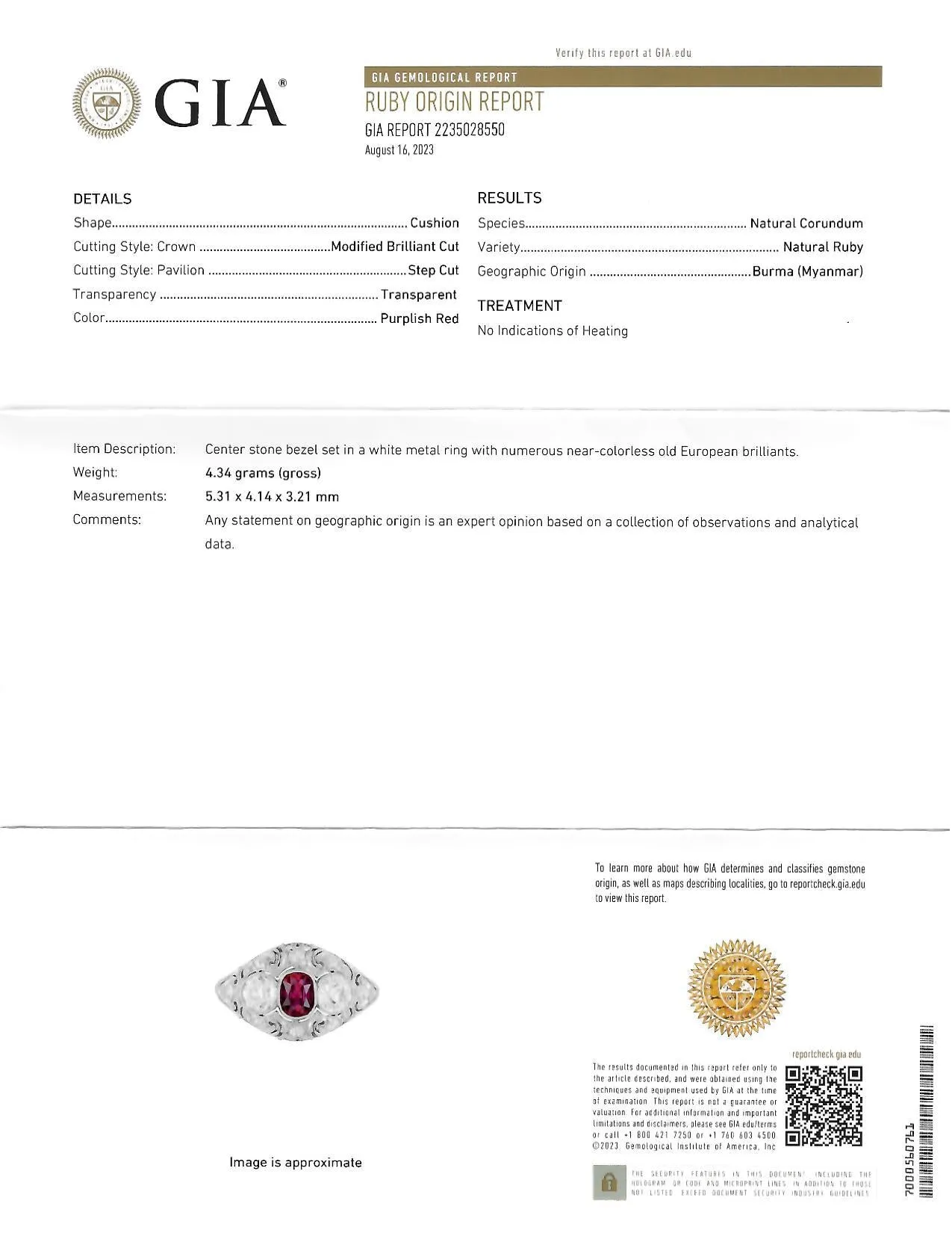 Art Deco 1.75 CTW No Heat Burma Ruby Diamond Platinum Vintage Lotus Bombé Ring GIA
