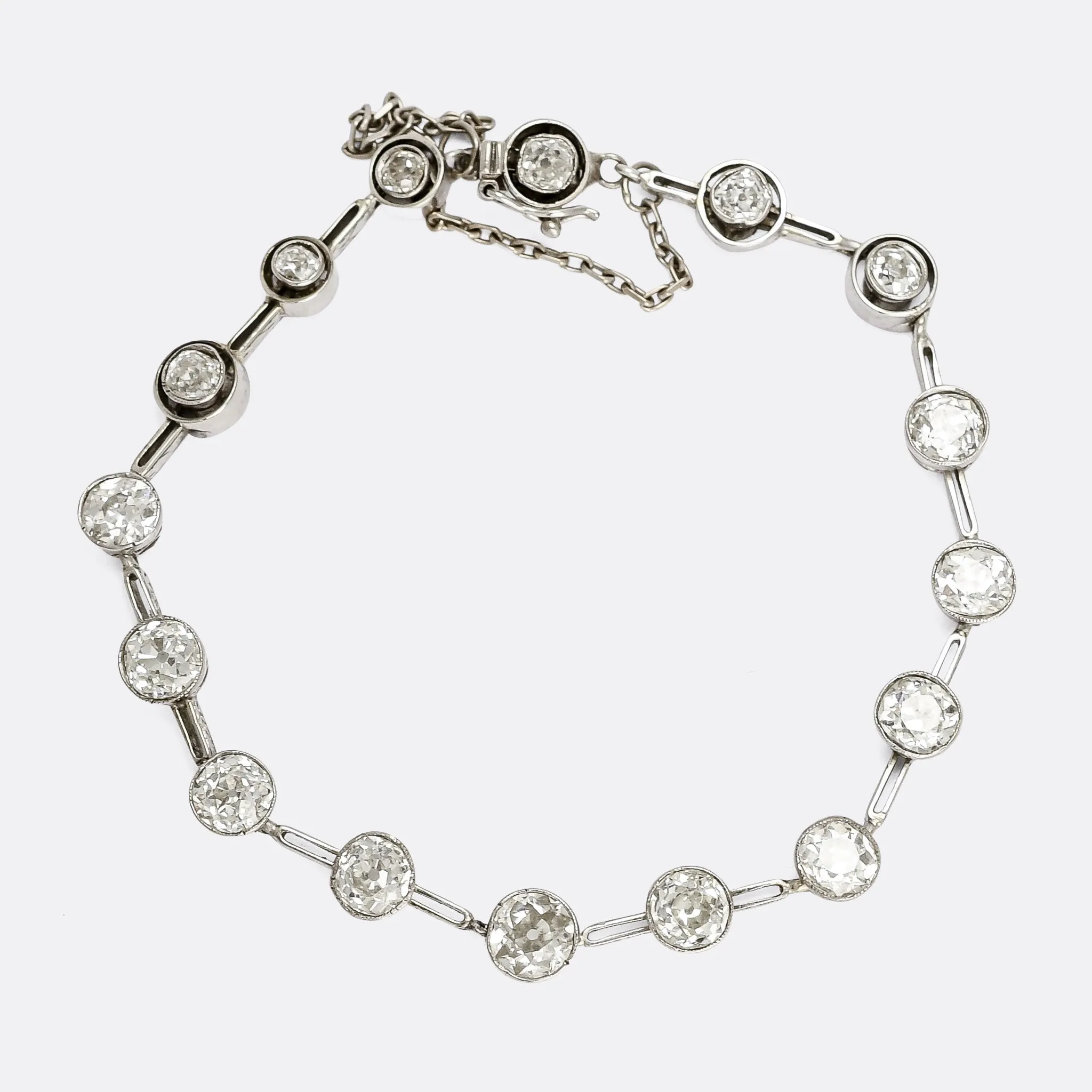Art Deco 7.55ct Old Euro Diamond Bracelet