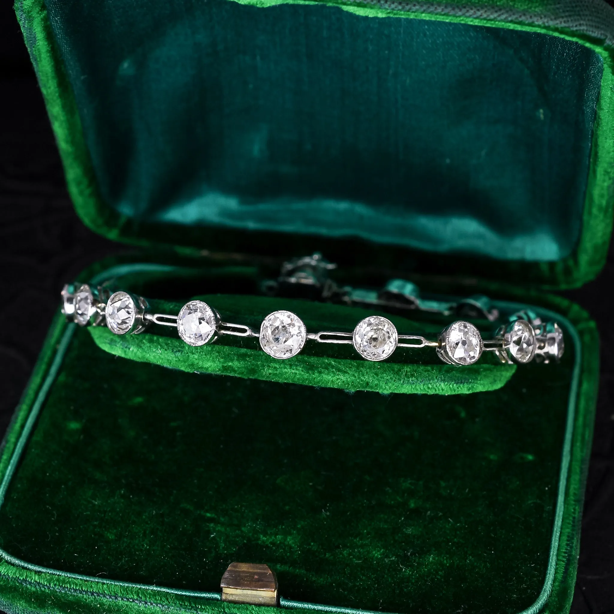 Art Deco 7.55ct Old Euro Diamond Bracelet
