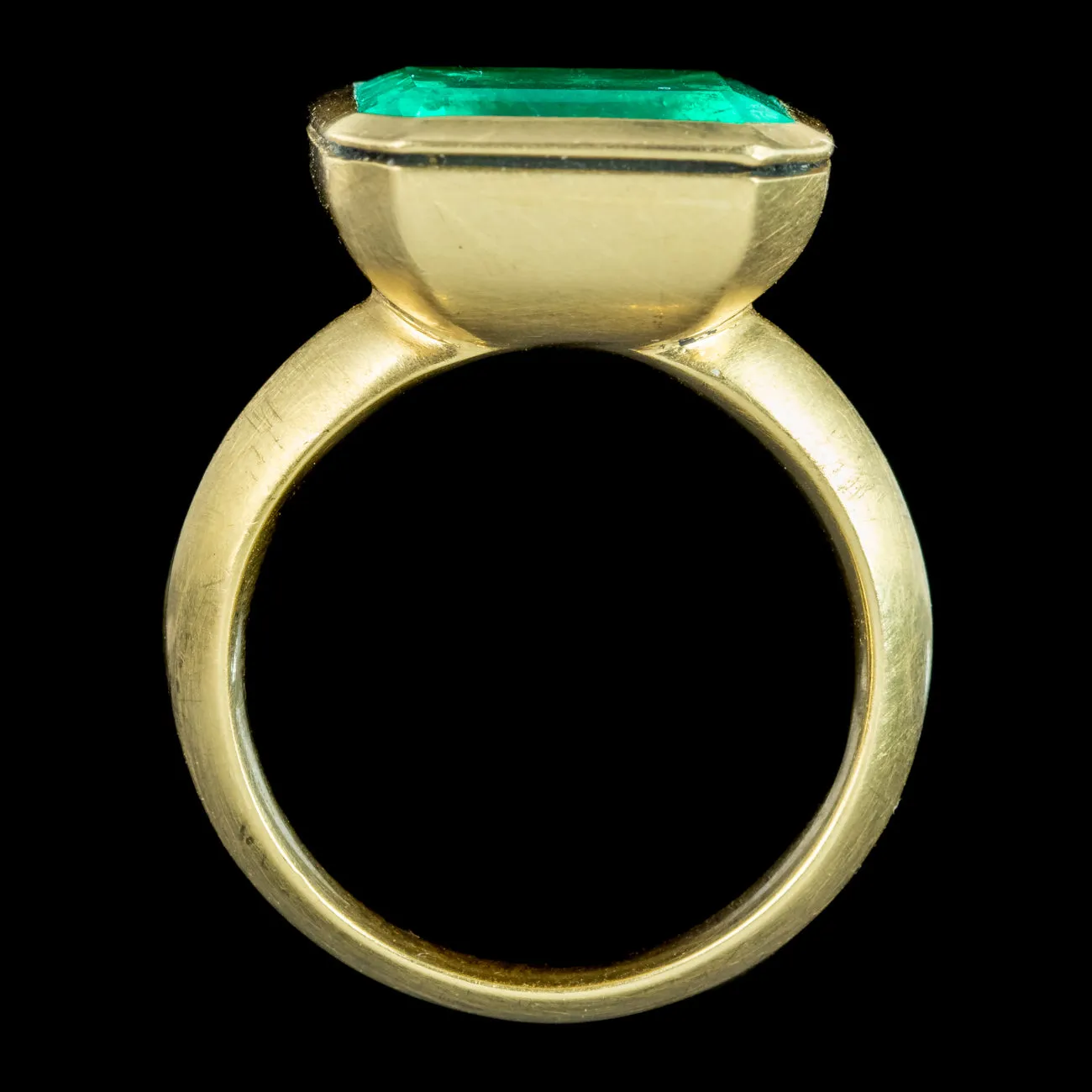 Art Deco Style Emerald Solitaire Ring 6.21ct Colombian Emerald With Cert