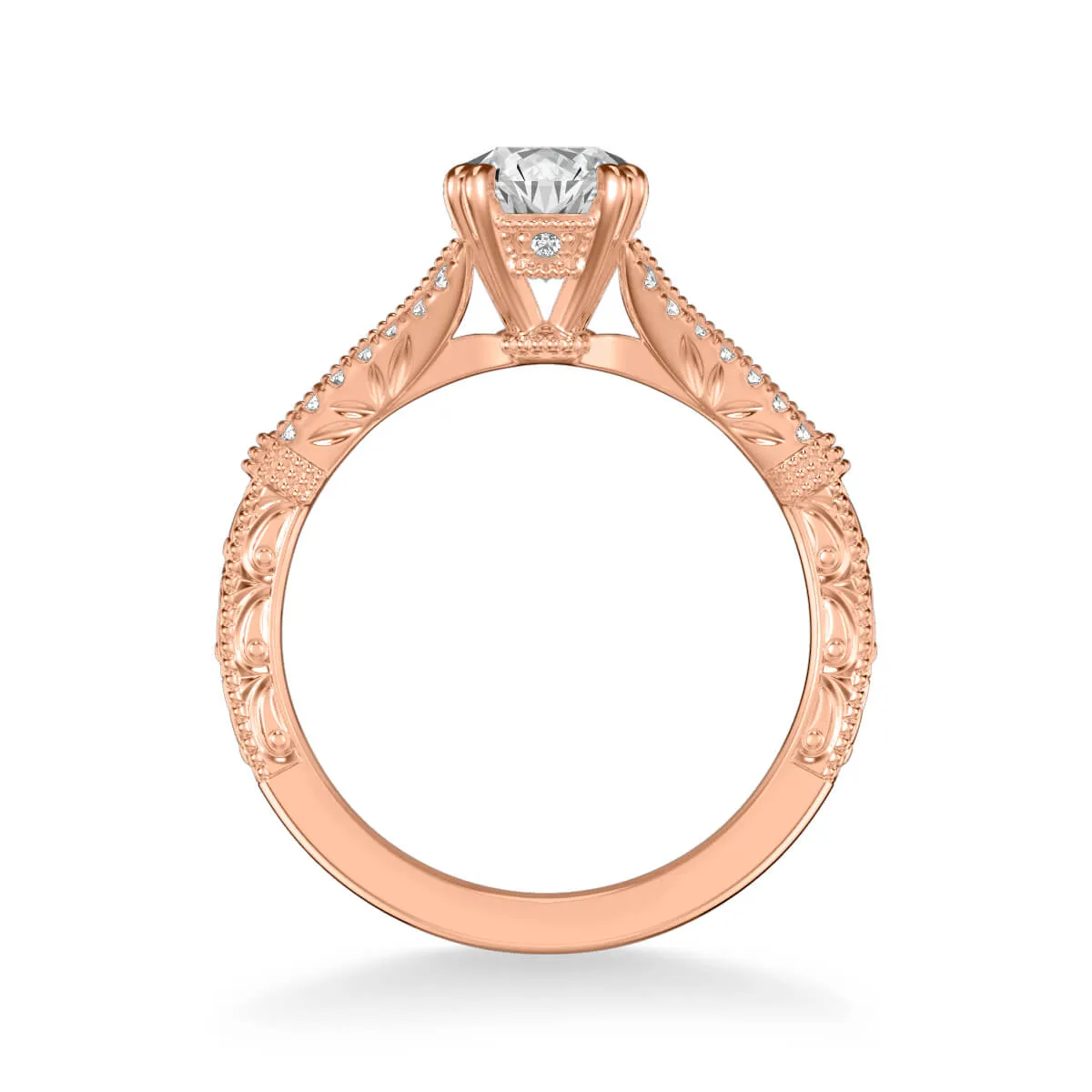 Artcarved "Angelina" Split Shank Diamond Engagement Ring Featuring Engraved Band
