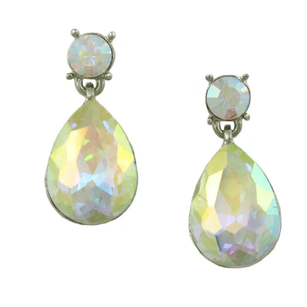 Aurora Borealis Teardrop Pierced Earring - REC420A